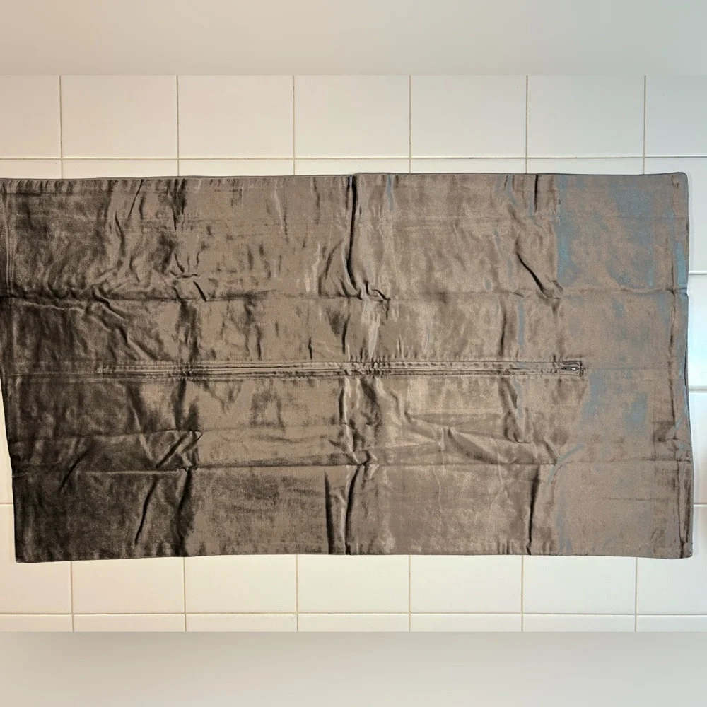 Hand Embroidered Velvet King Sham, Frontgate Aviana Collection, Gray, 20x36 in